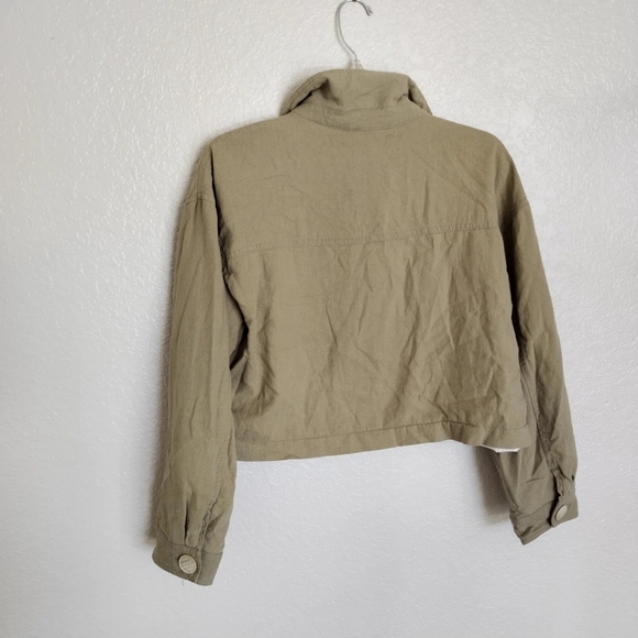 Zara Crop Boxy Lightweight Utility Jacket Sz L - Picture 7 of 8